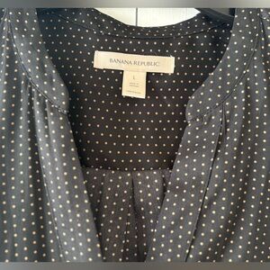 Banana Republic Dark Blouse with Subtle Gold Dots